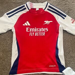 adidas Red & White Kids Arsenal Soccer Jersey